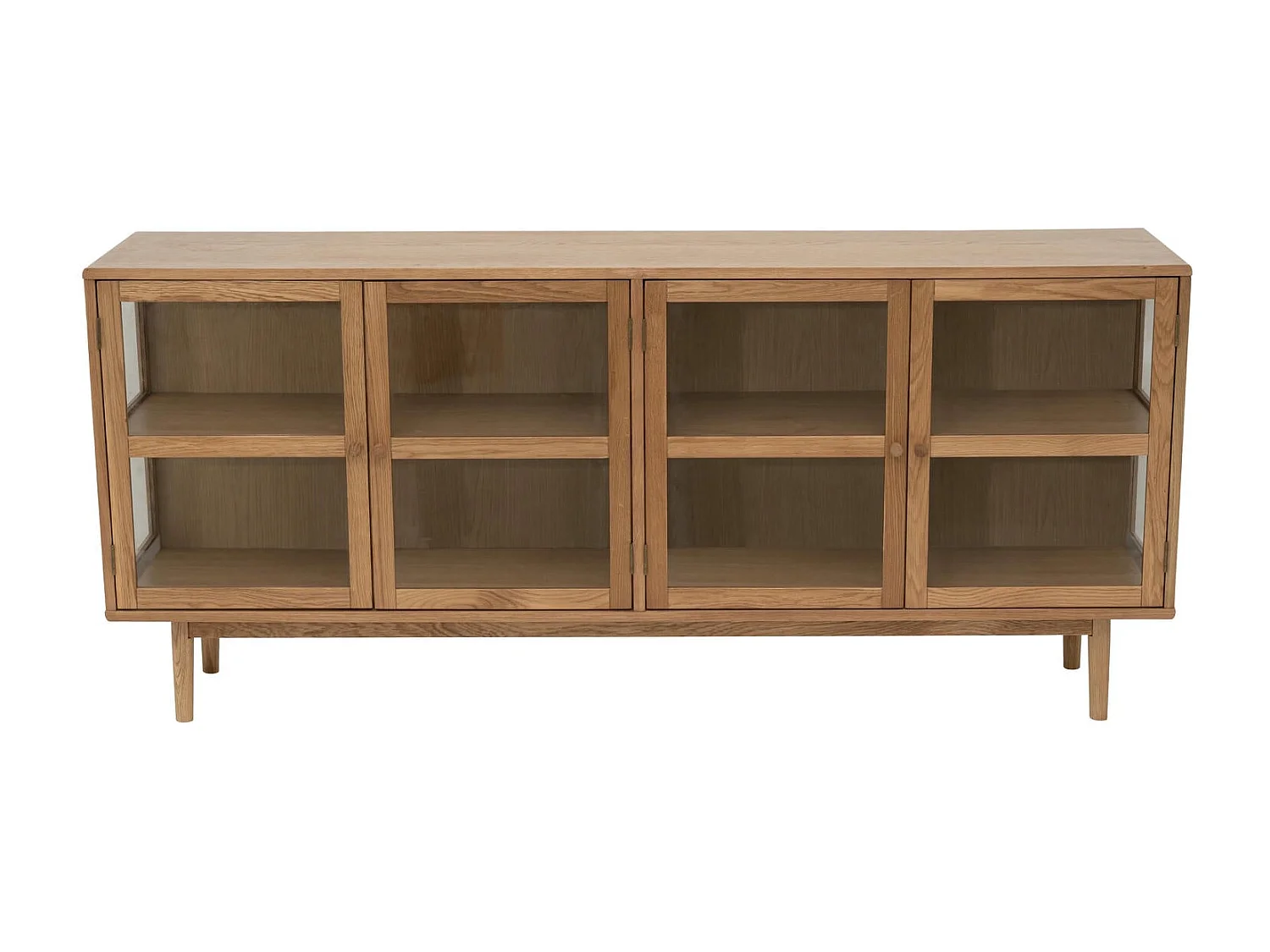 Buffet Svendborg - 4 portes - Chêne massif et verre - naturelle