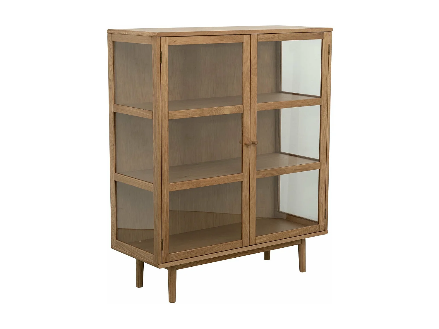 Buffet haut Svendborg - 3 portes - Chêne massif et verre - naturelle