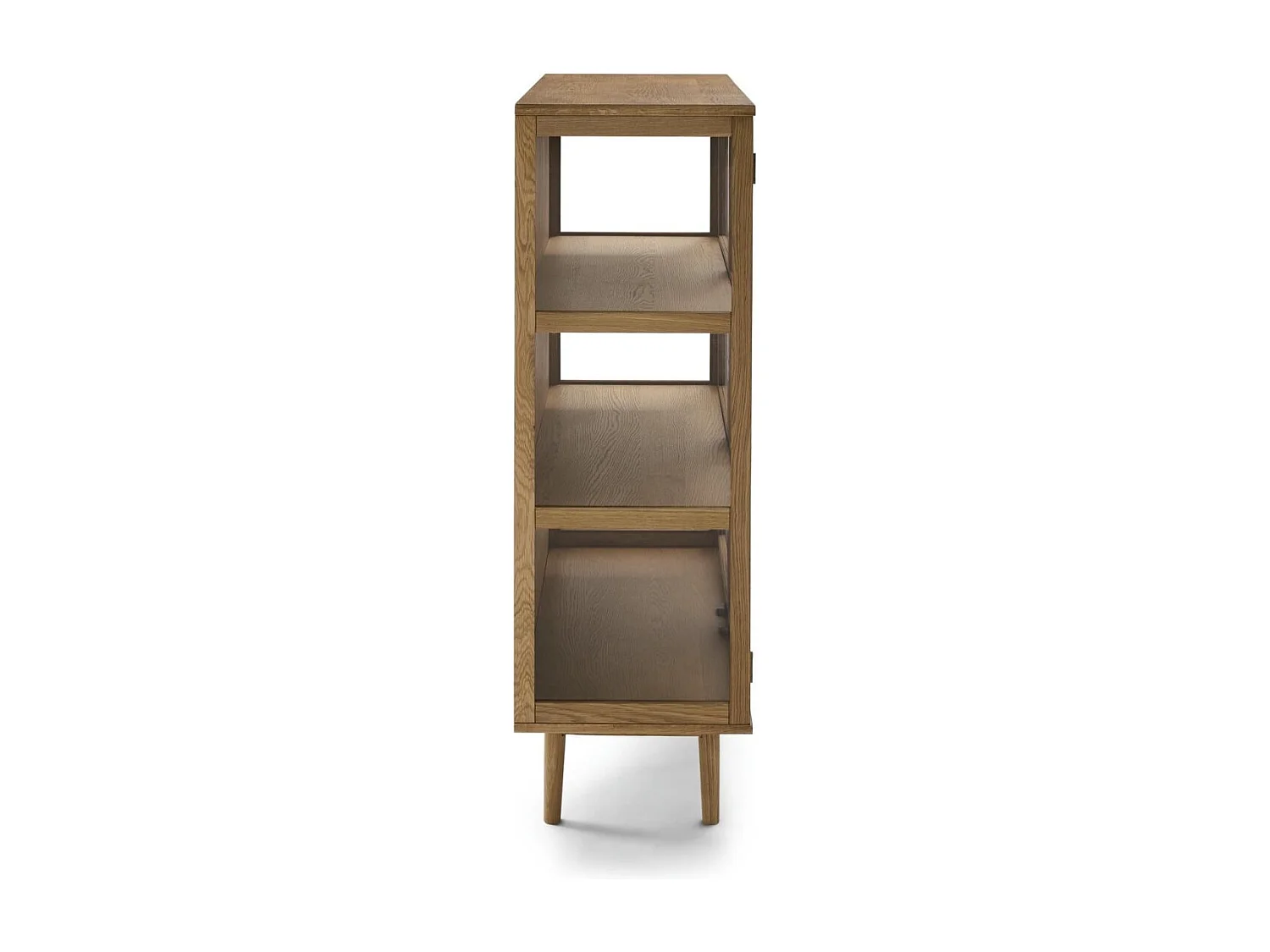 Hoge buffetkast Svendborg - 2 deuren, 3 planken - Massief eikenhout & glas - Natuurlijk