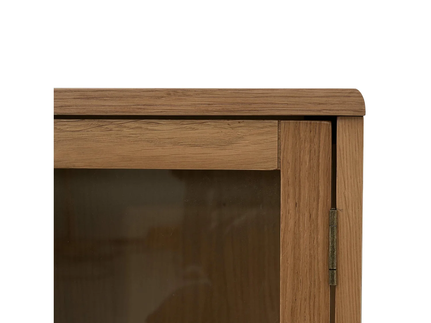 Vitrinekast Svendborg - 2 deuren, 4 planken - Massief eikenhout & glas - Natuurlijk