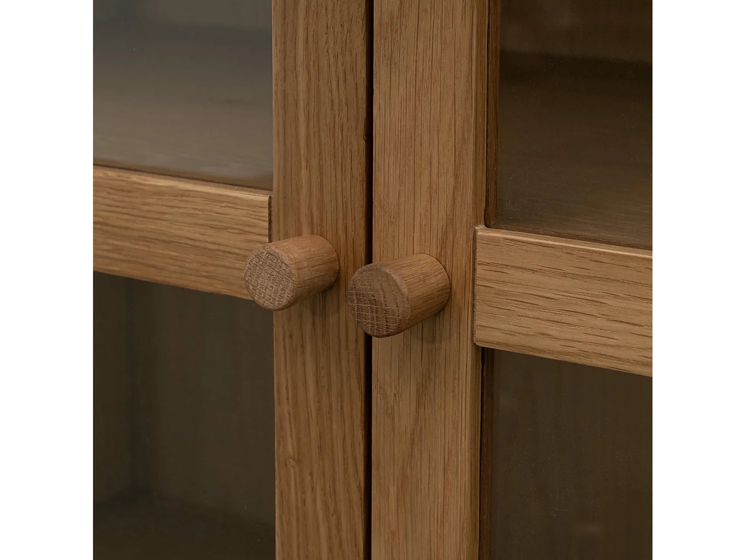 Tv-meubel Svendborg - 3 deuren, 3 planken - Massief eikenhout & glas - Natuurlijk