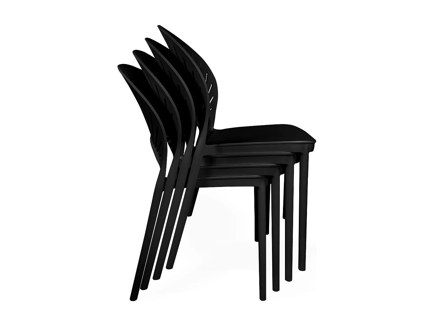 Sedia impilabile in plastica nera – Sunny (2 Pz.)