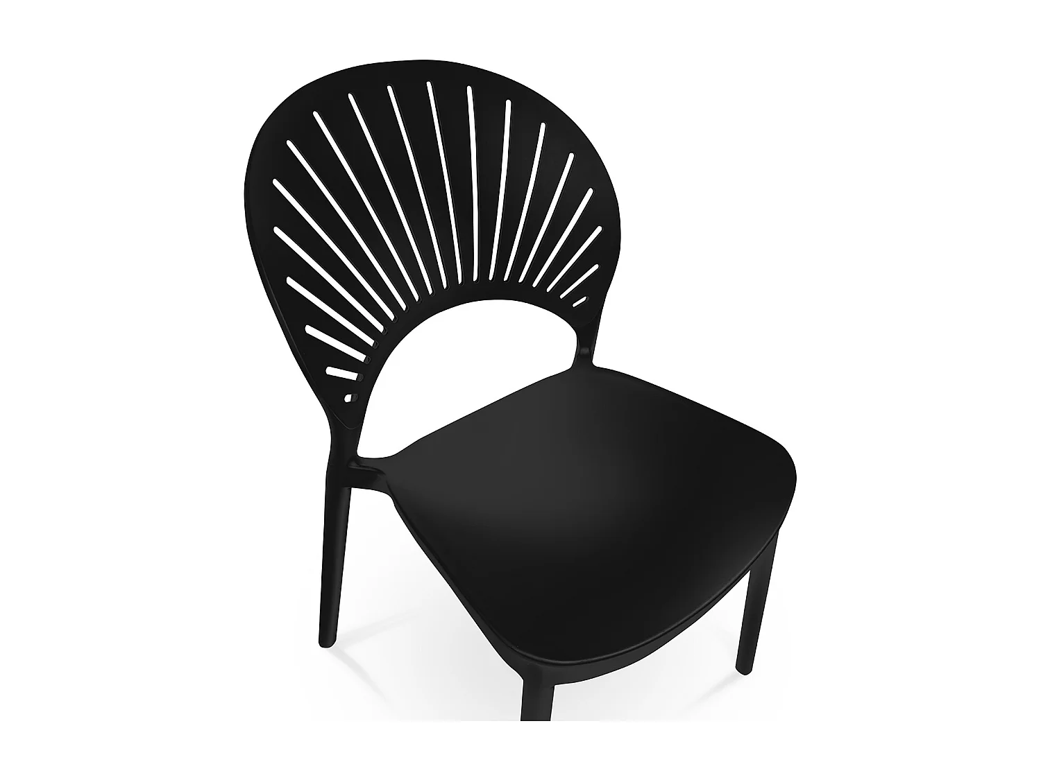 Sedia impilabile in plastica nera – Sunny (2 Pz.)