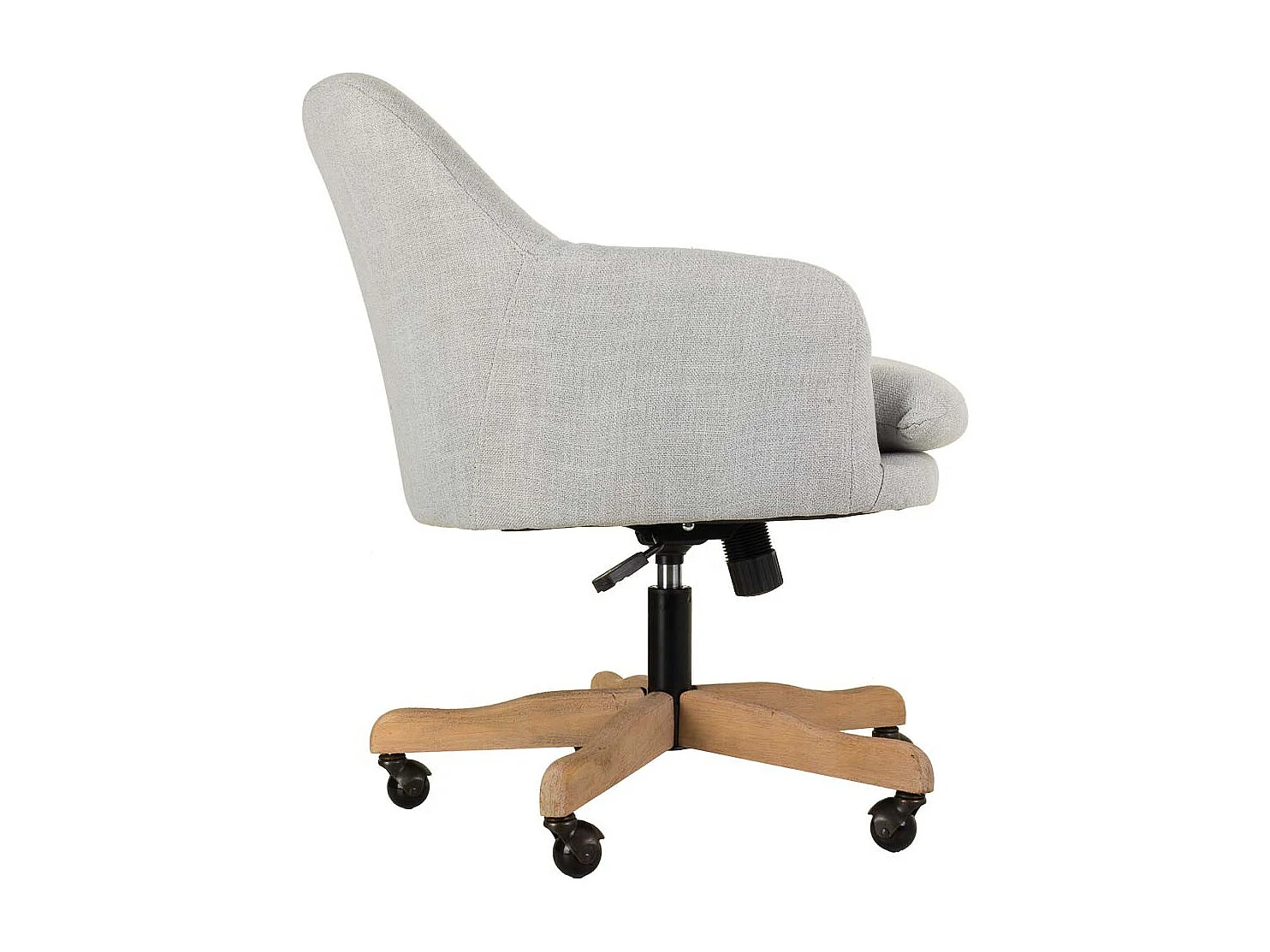 Silla de madera y tapizada con ruedas 60x60x40/93h cm