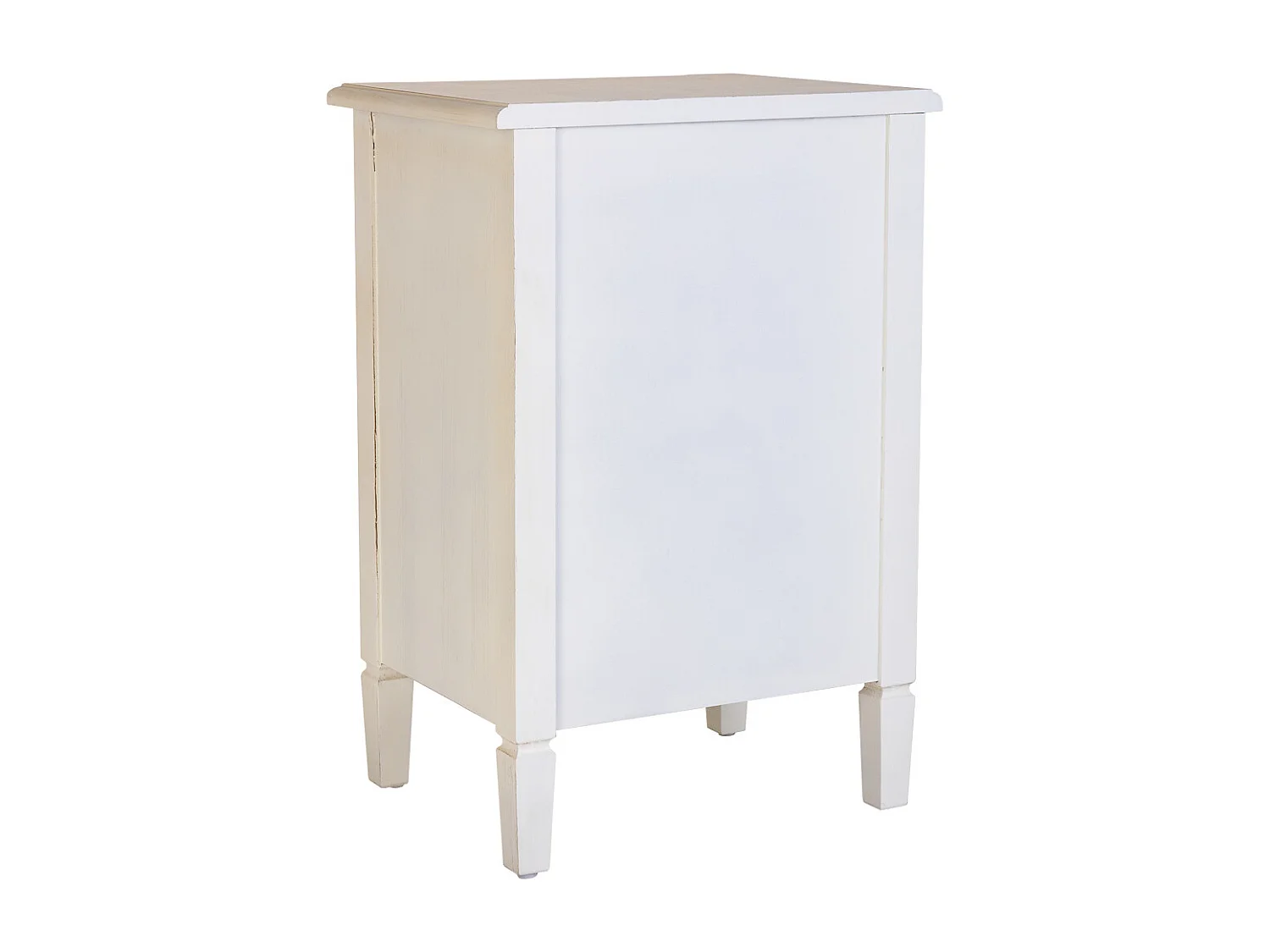 Mesita de madera lacada y rejilla de 1 cajón y 1 46x36x68h cm - Blanco