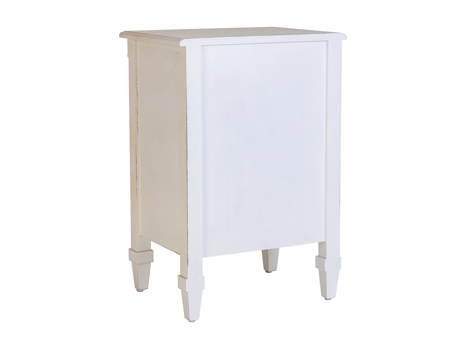 Mesita de madera lacada y rejilla de 1 cajón y 1 46x36x68h cm - Blanco