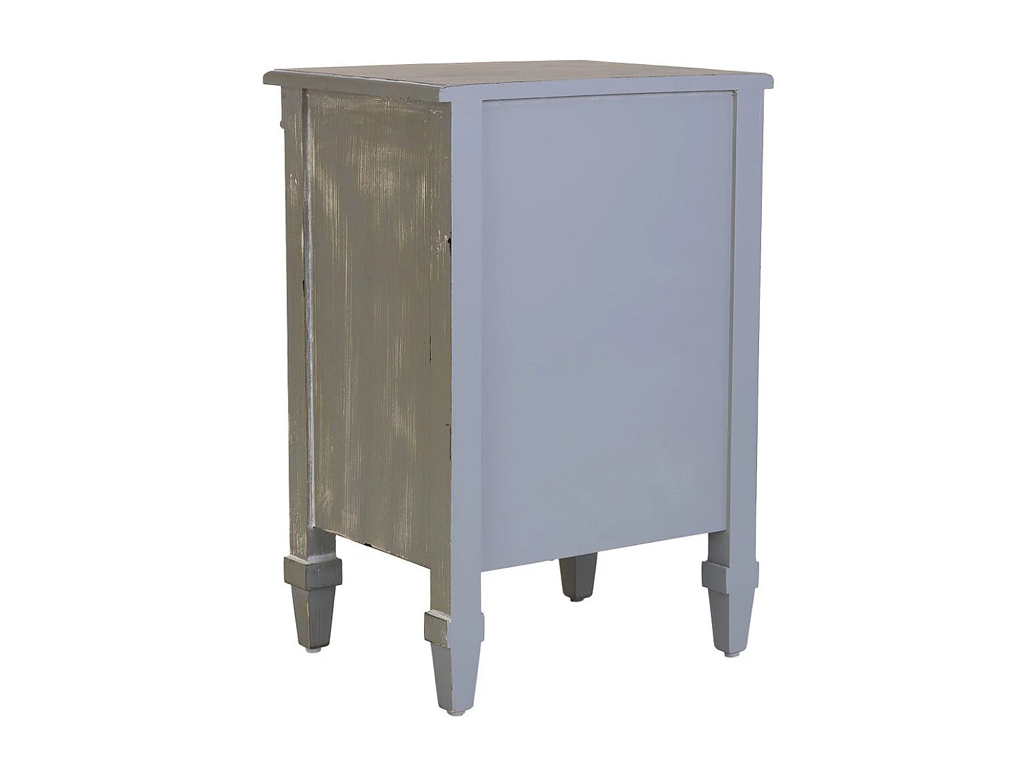 Tavolino in legno laccato blu con griglia  46x36x68h cm