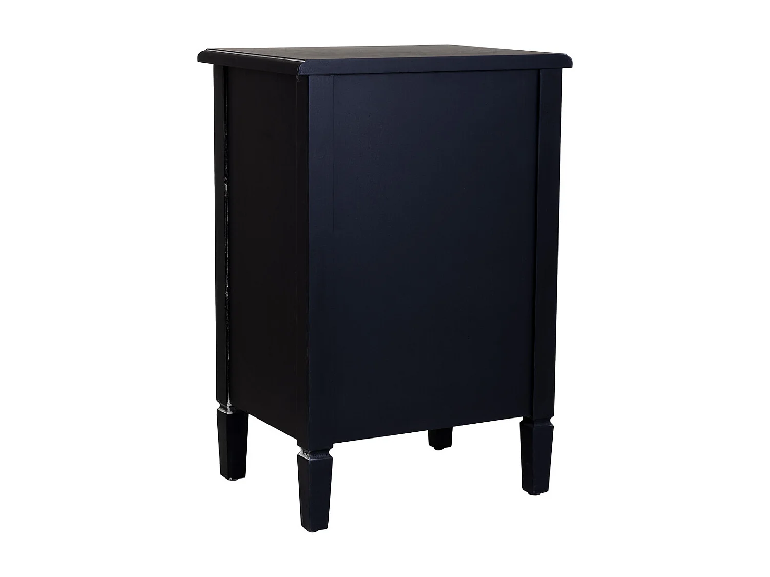 Mesita de madera lacada y rejilla de 1 cajón y 1 46x36x68h cm - Negro