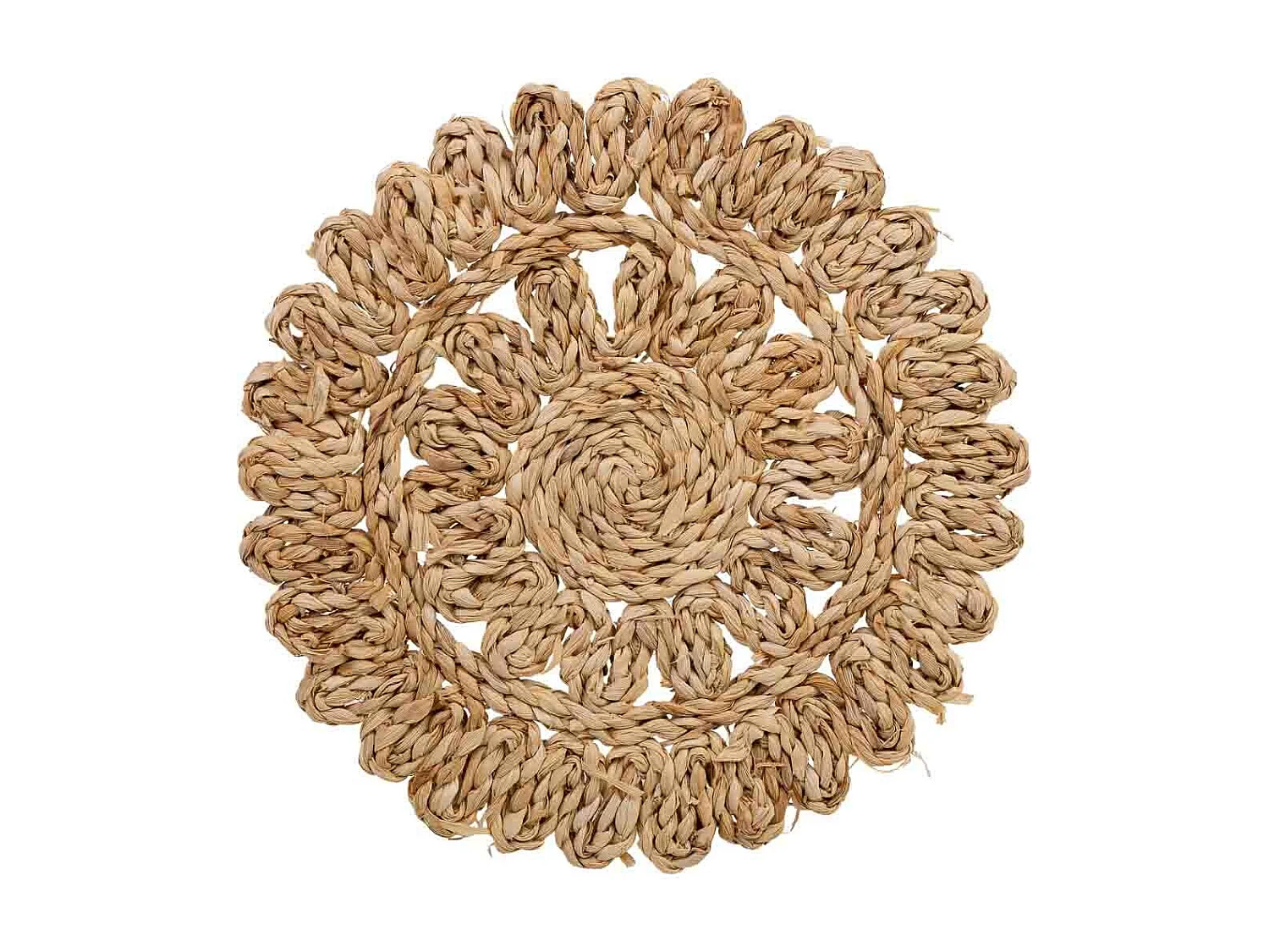 Dessous de plat en fibre naturelle marron 50x35x1,5h cm