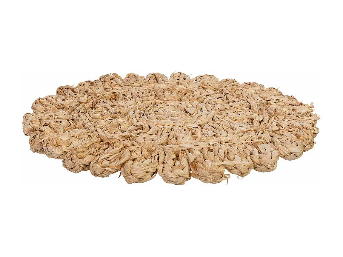 Dessous de plat en fibre naturelle marron 50x35x1,5h cm