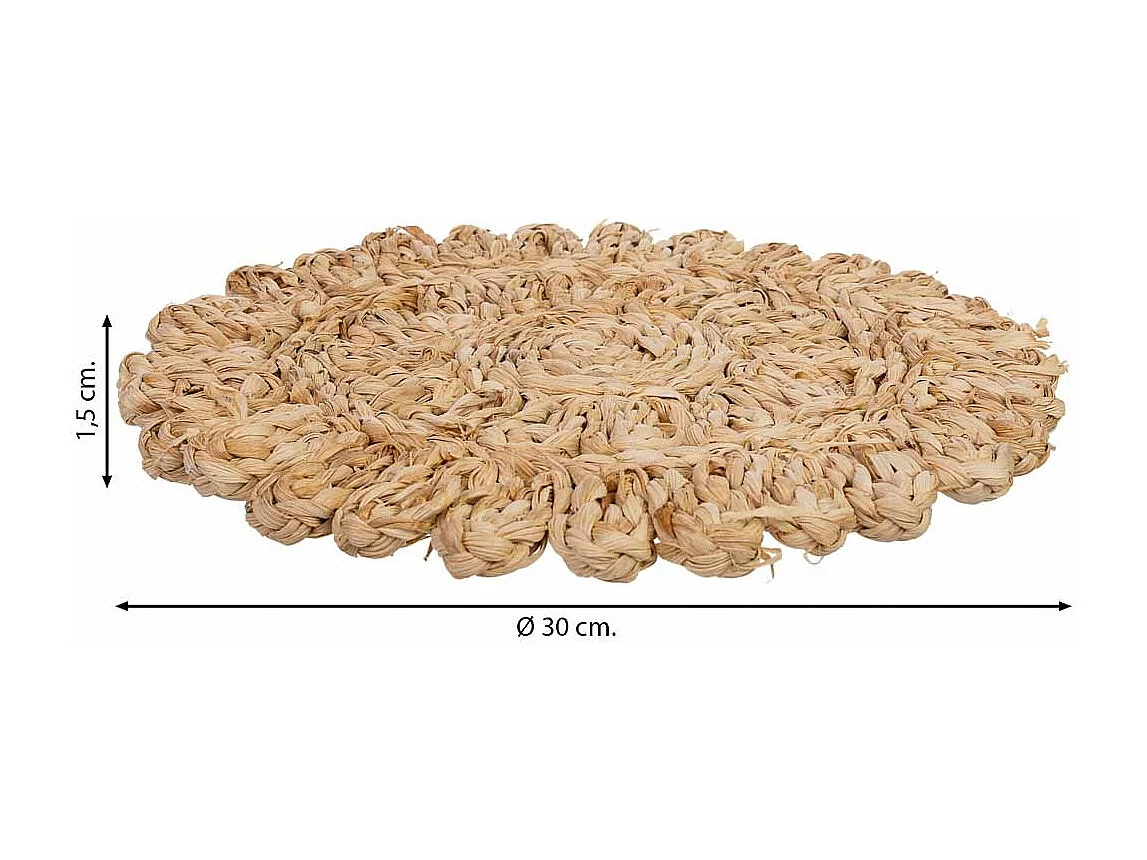 Salvamantel de fibra natural marrón 50x35x1,5h cm