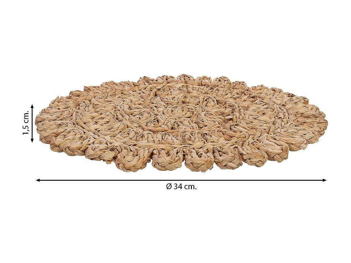 Base para descanso de panelas em fibra natural castanho 50x35x1,5h cm