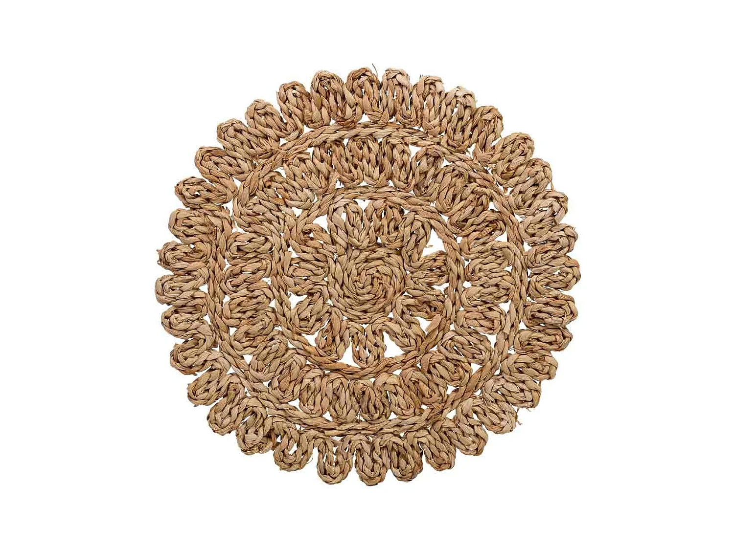 Dessous de plat en fibre naturelle marron 50x35x1,5h cm