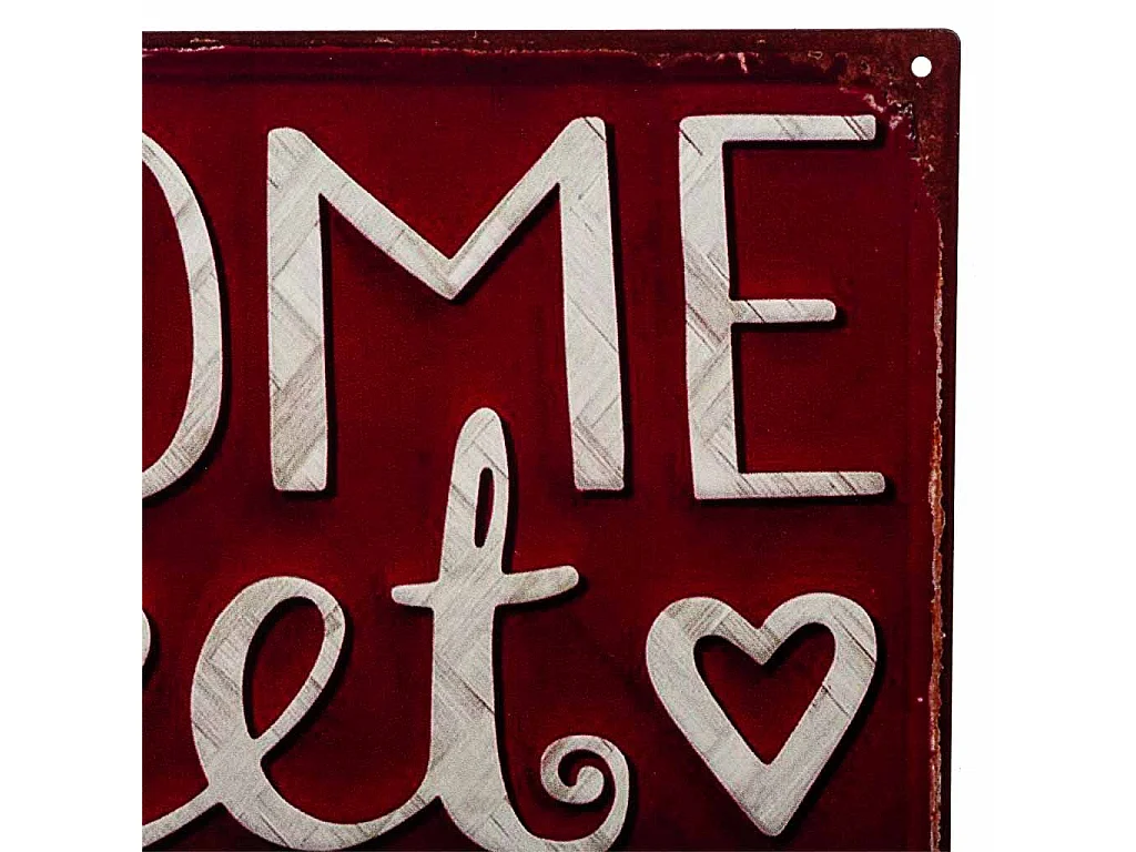 Placa de de metal roja 33x25x0,06