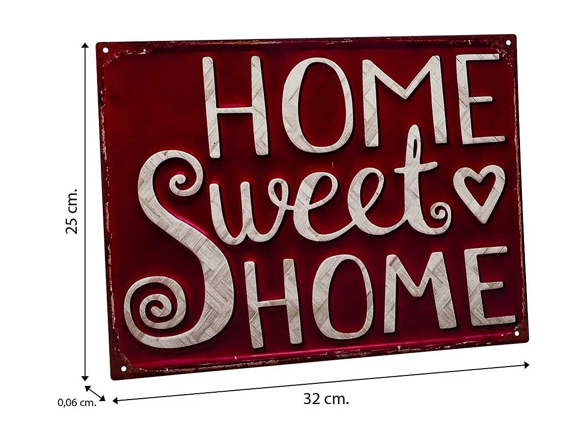 Placa de de metal roja 33x25x0,06