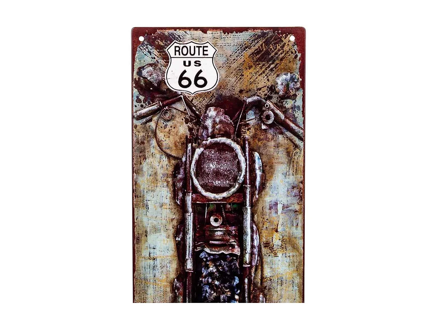 Placa de de metal marrón 36x13x0,6