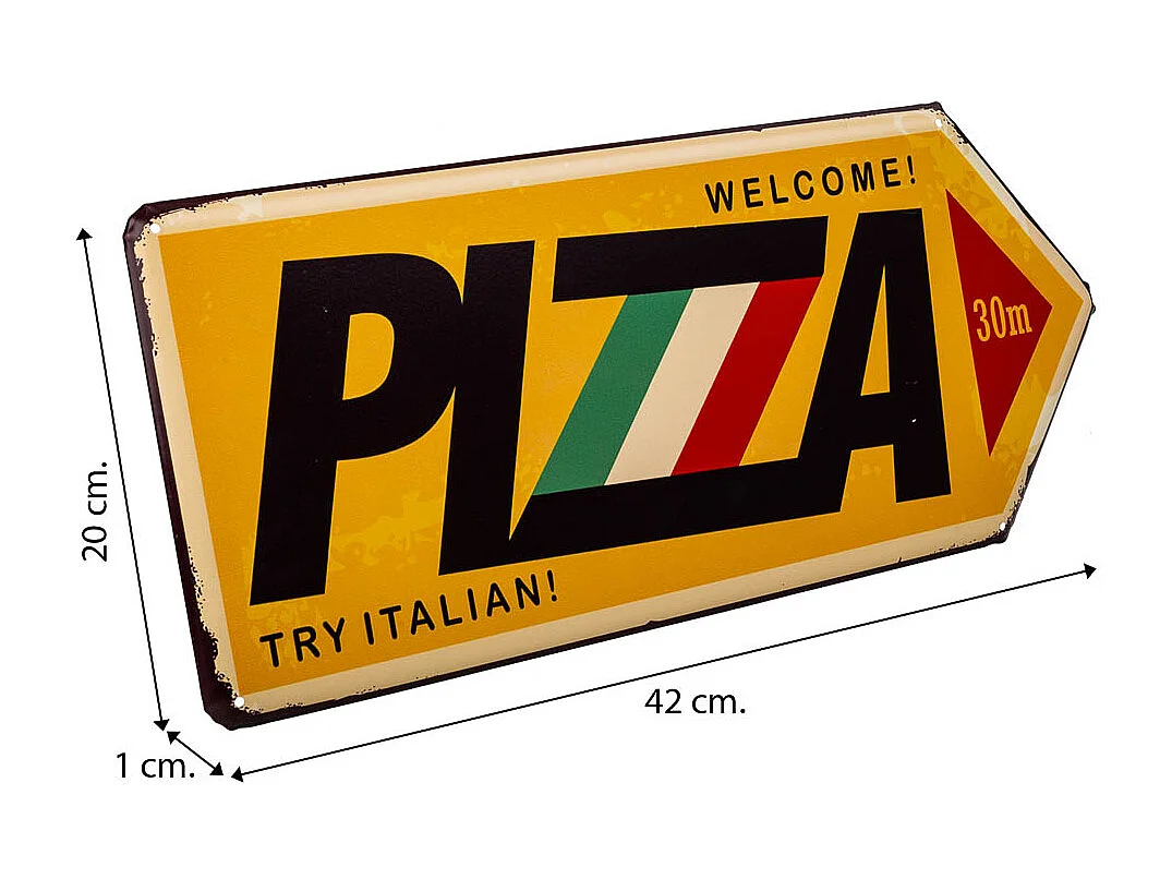 Placa de de metal amarilla 20x42x1