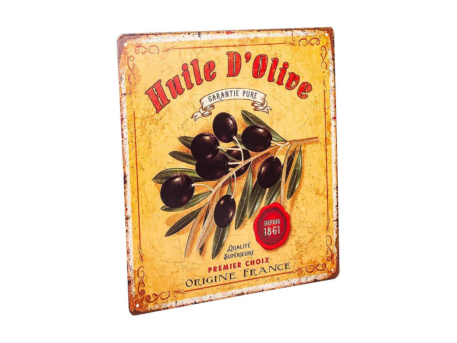 Placa de de metal amarilla 30x30x0,6