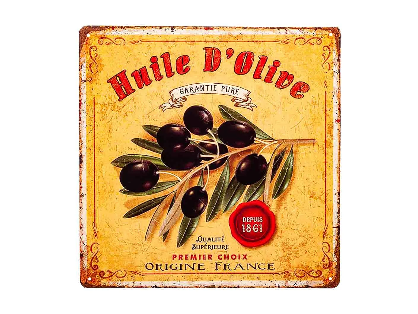 Placa de de metal amarilla 30x30x0,6