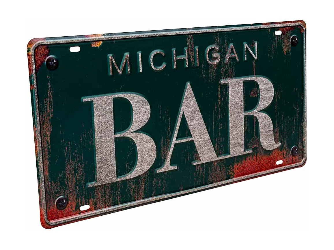 Placa de de metal verde 22x42x1