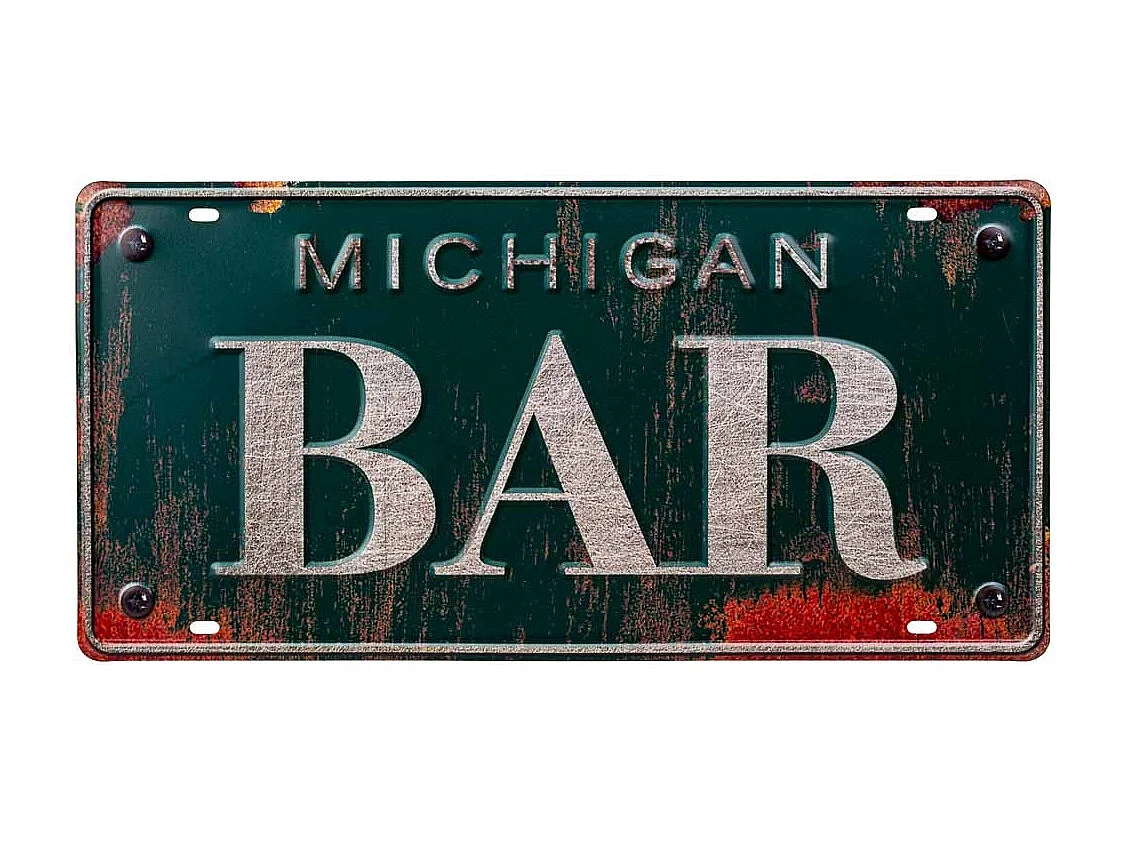 Placa de de metal verde 22x42x1