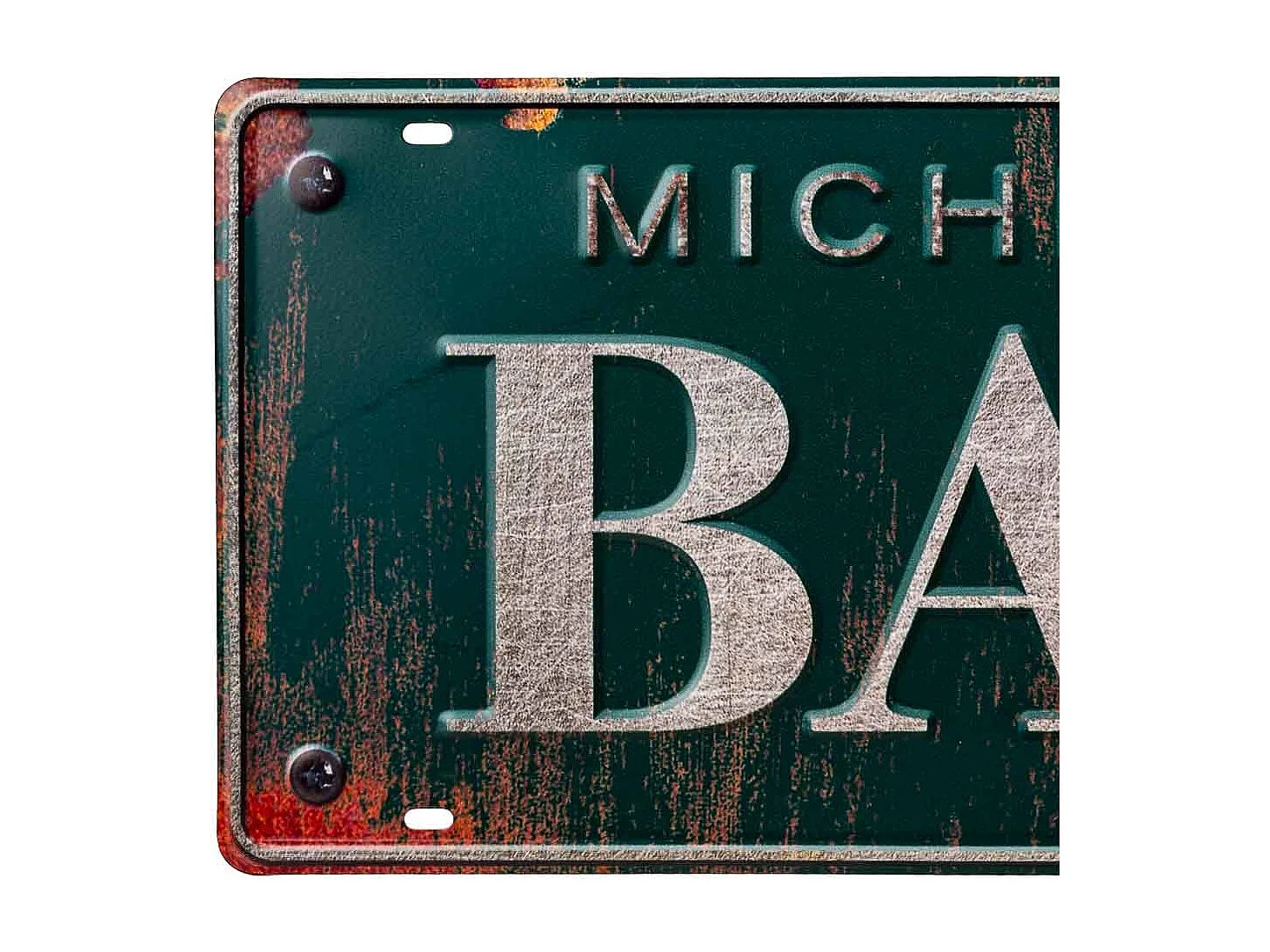 Placa de de metal verde 22x42x1