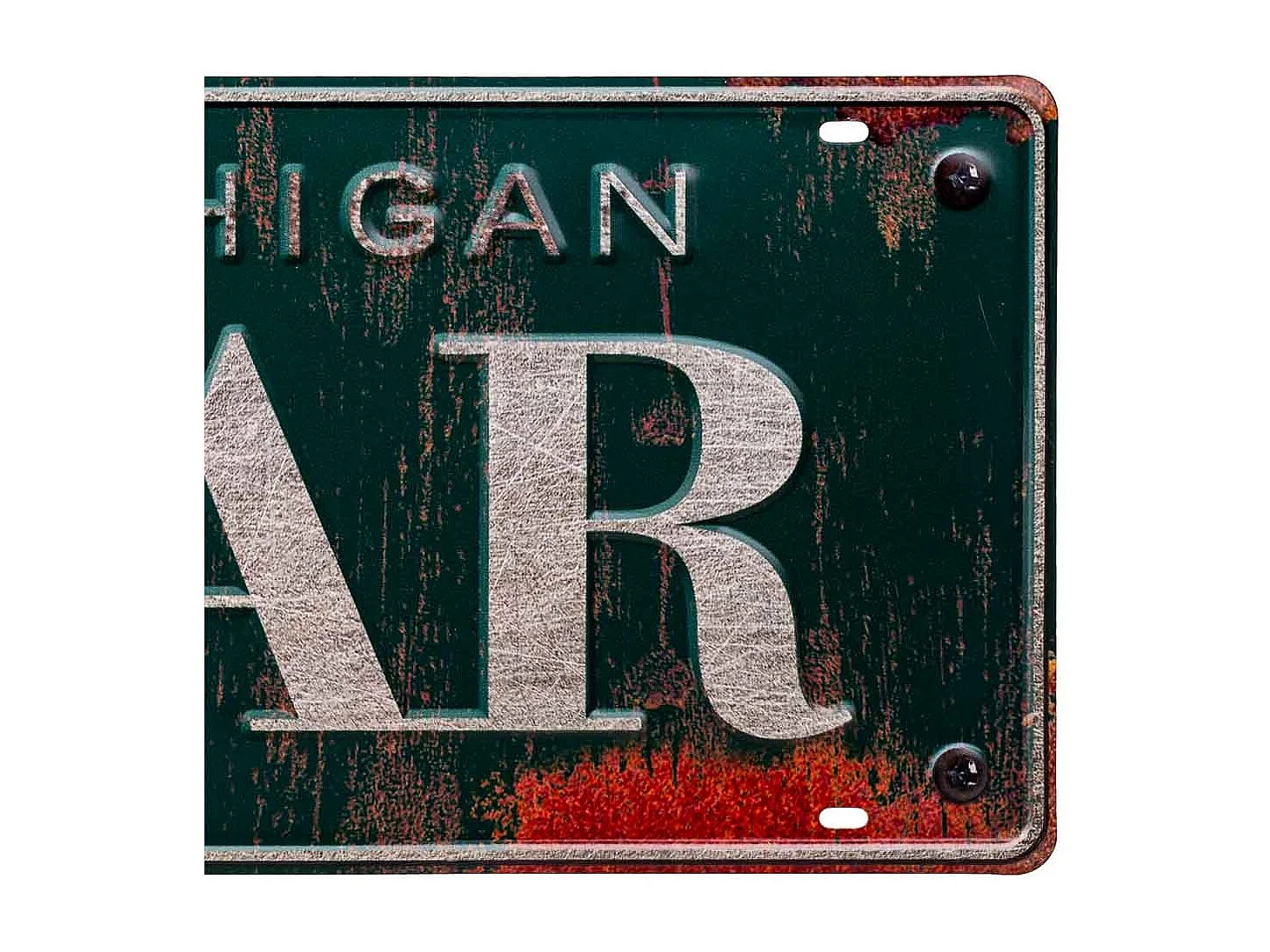 Placa de de metal verde 22x42x1