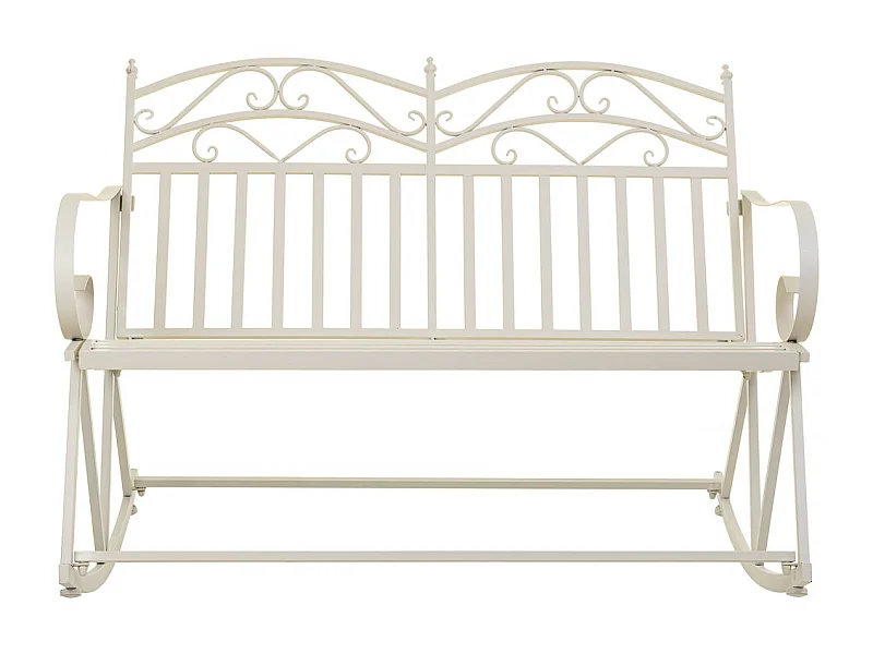 Sofá de baloiço em ferro forjado branco 116x45x91h cm