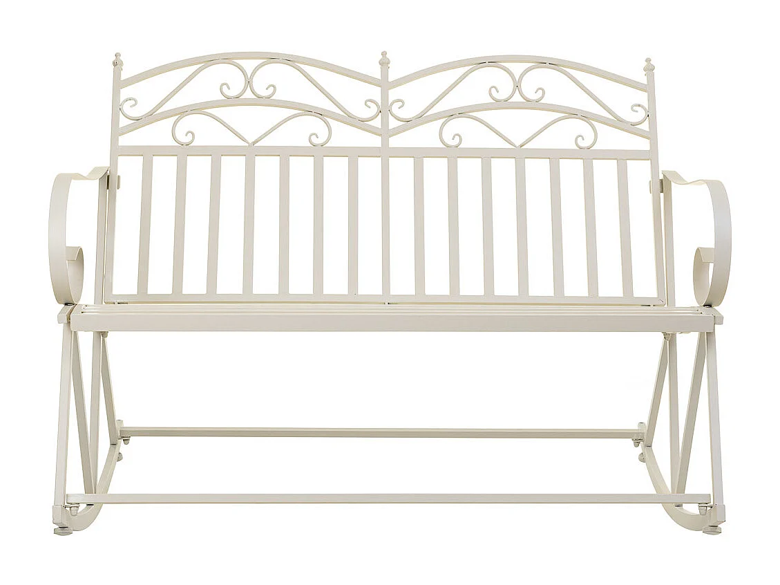 Sofa balancin de forja blanco 116x45x91h cm