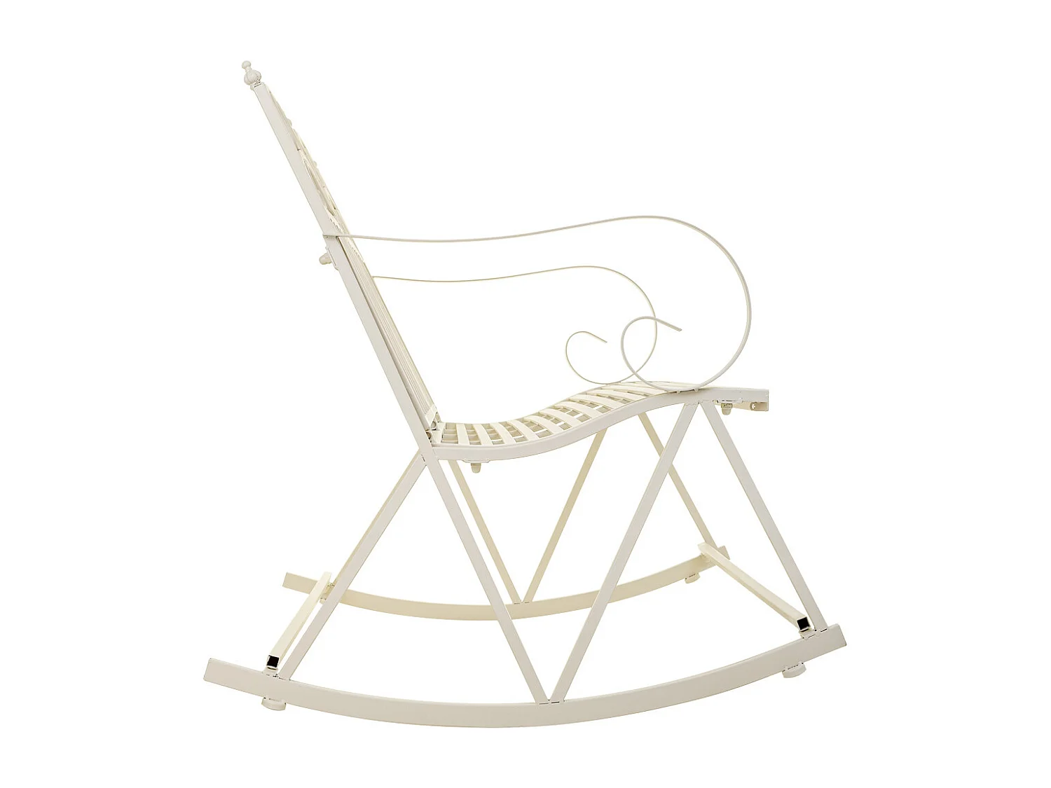 Weißes Schaukelsofa aus Schmiedeeisen 116x45x91h cm