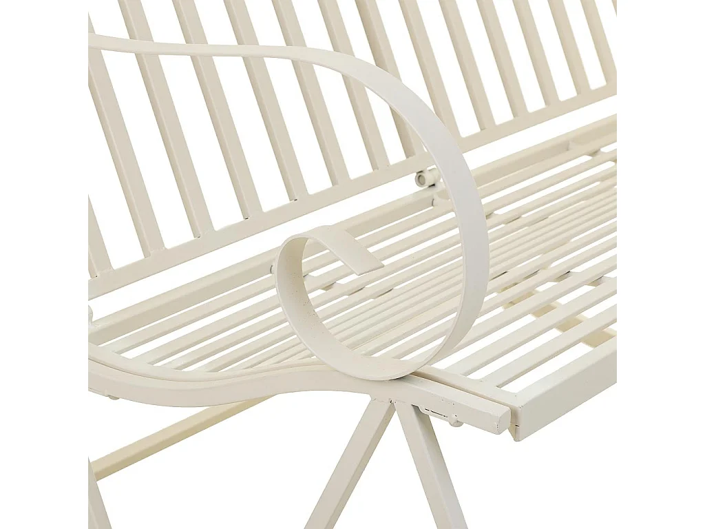 Weißes Schaukelsofa aus Schmiedeeisen 116x45x91h cm