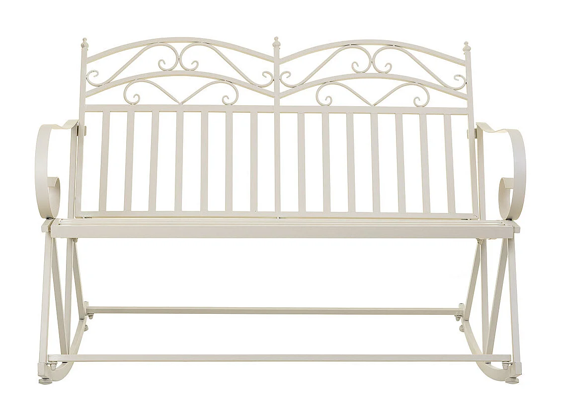 Weißes Schaukelsofa aus Schmiedeeisen 116x45x91h cm