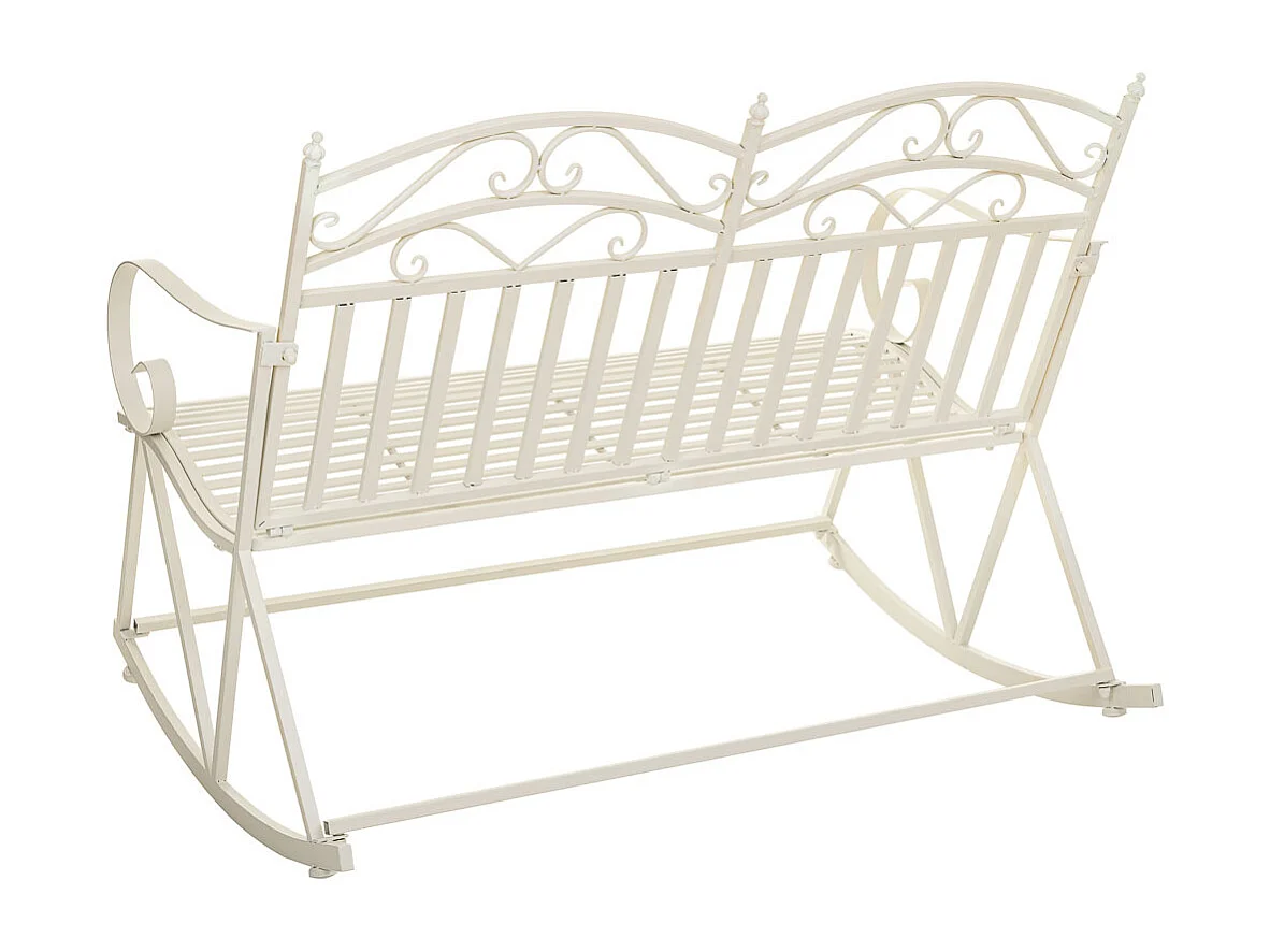 Weißes Schaukelsofa aus Schmiedeeisen 116x45x91h cm