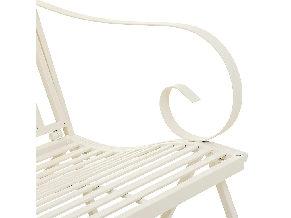 Weißes Schaukelsofa aus Schmiedeeisen 116x45x91h cm