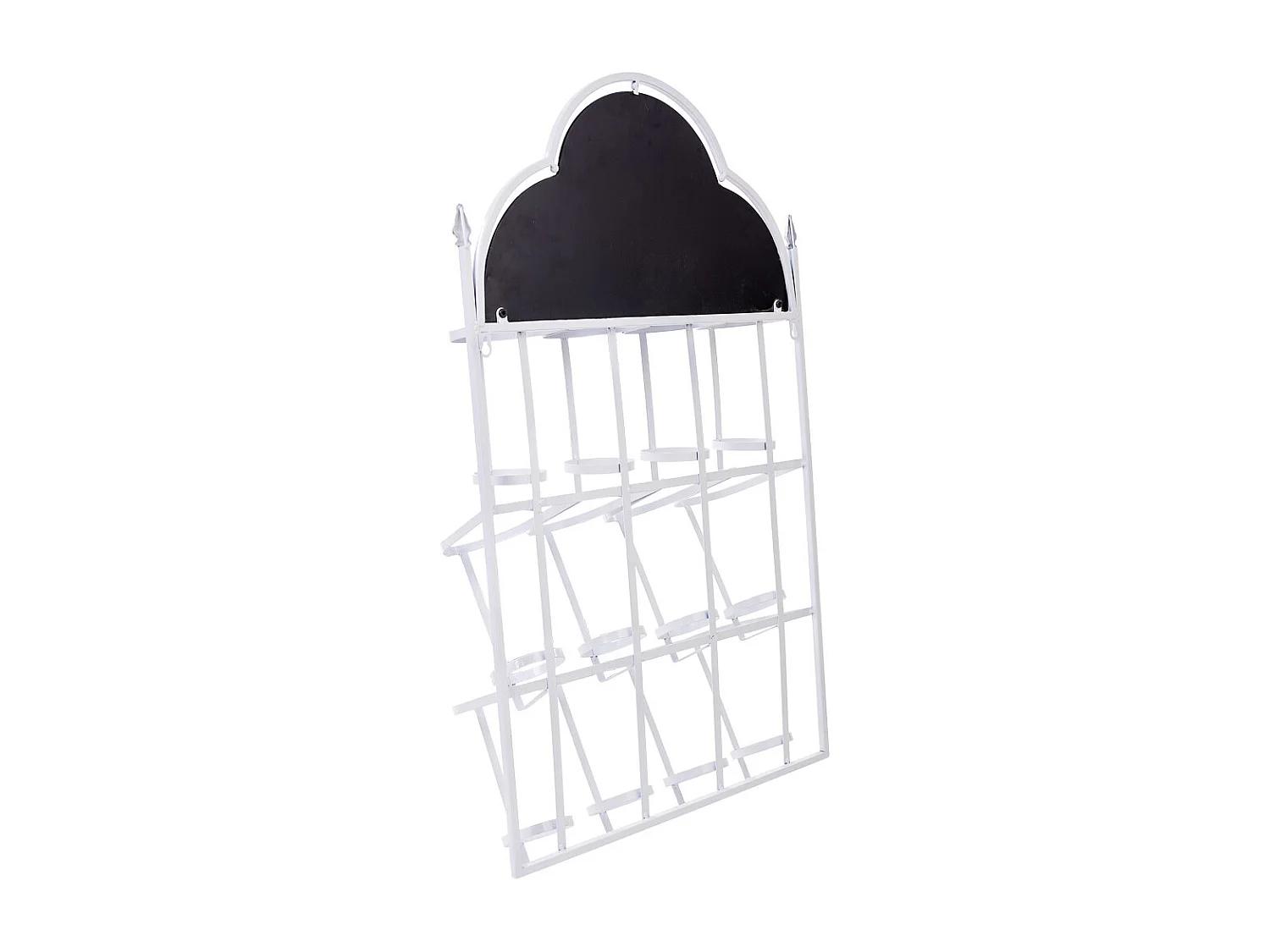 Metal wall wine rack for 8 bottles, 53x17x90H cm