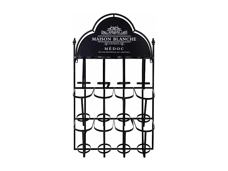 Wandregal für 8 Flaschen aus Metall, 53x17x90H cm