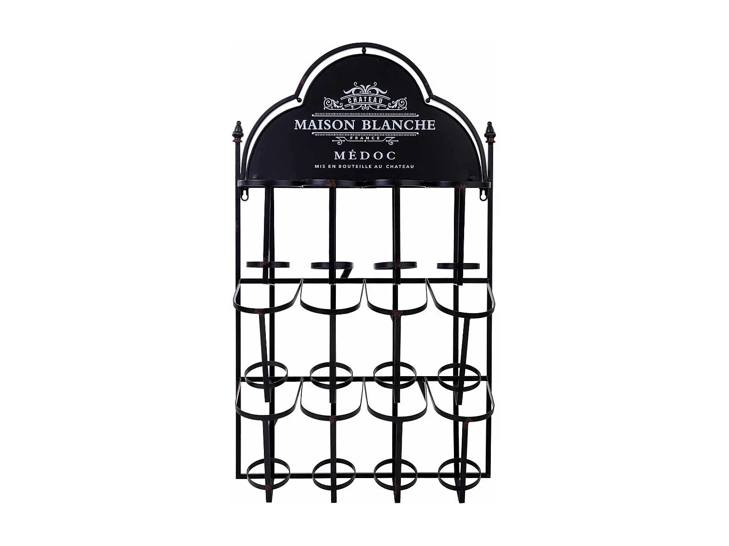 Wandregal für 8 Flaschen aus Metall, 53x17x90H cm