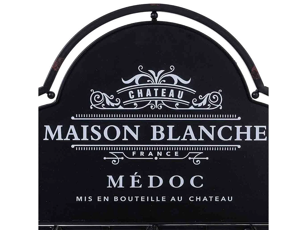 Portabottiglie da parete in metallo per 8 bottiglie 53x17x90h cm