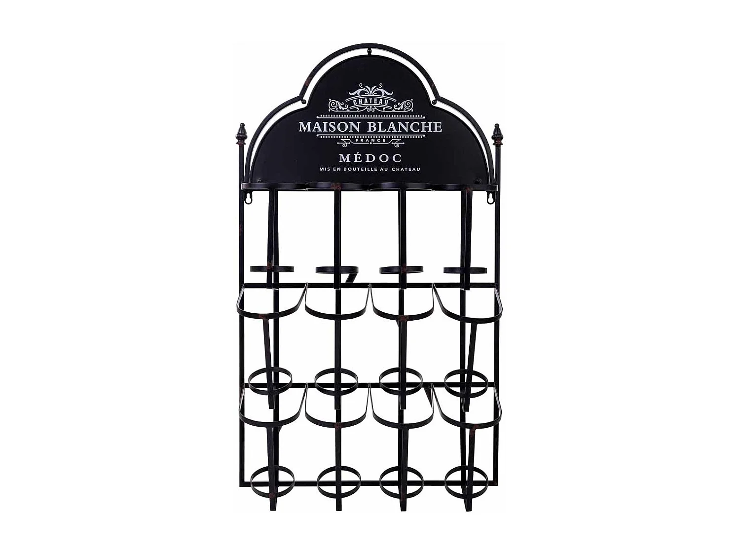 Wandregal für 8 Flaschen aus Metall, 53x17x90H cm