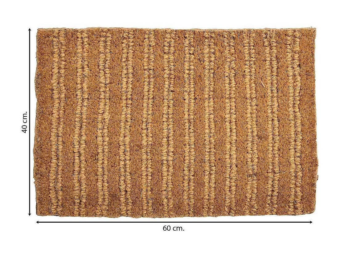 Felpudo fibra natural y goma marrón 60x40