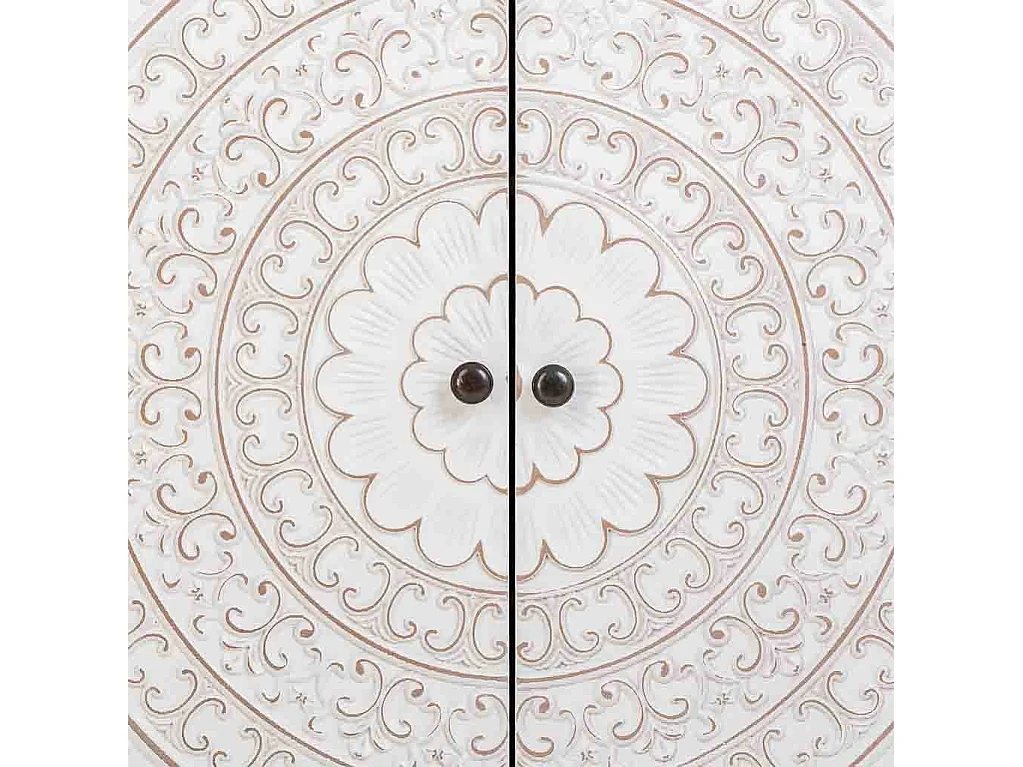 Aparador de madeira branco envelhecido com 2 portas 130x33x99h cm