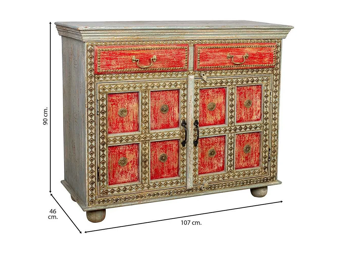 Buffet en bois marron 107x46x90