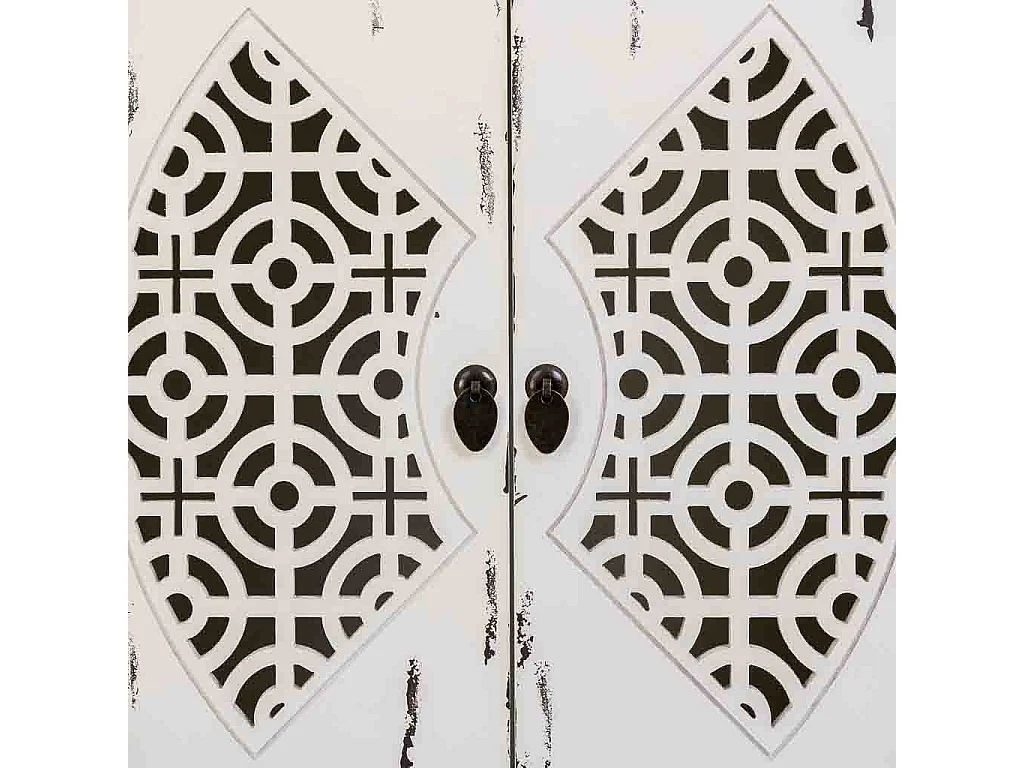 Aparador de madeira lacado branco com 4 portas 120x40x86,5h cm