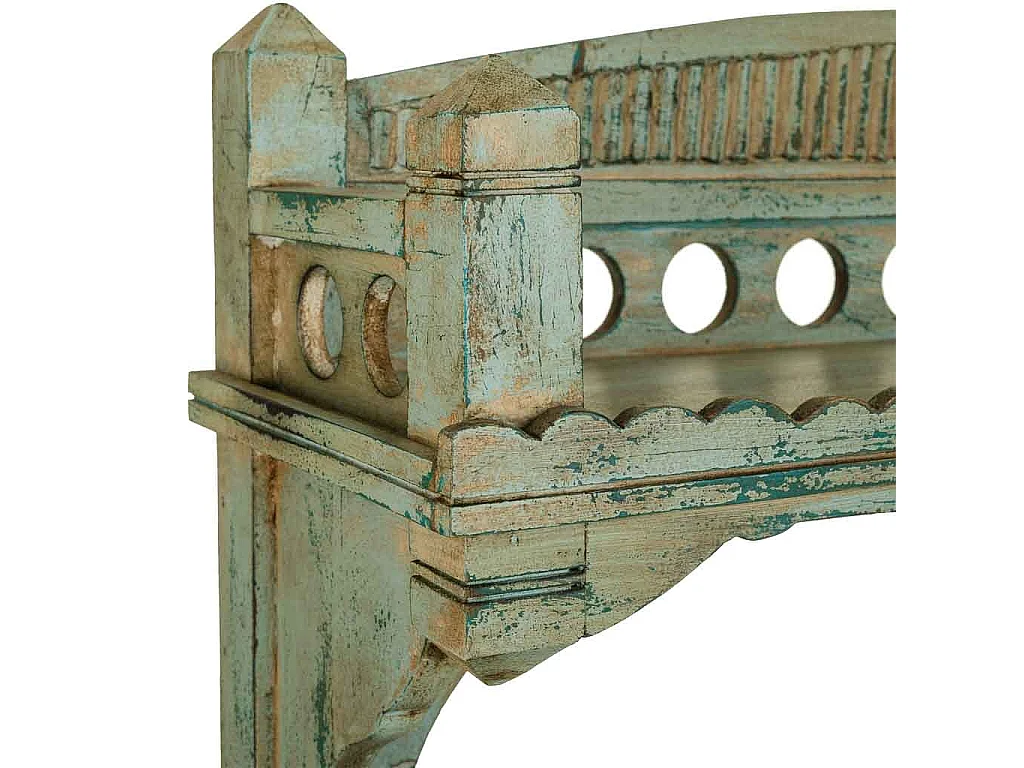 Aparador de madeira artesanal azul 75x35x150