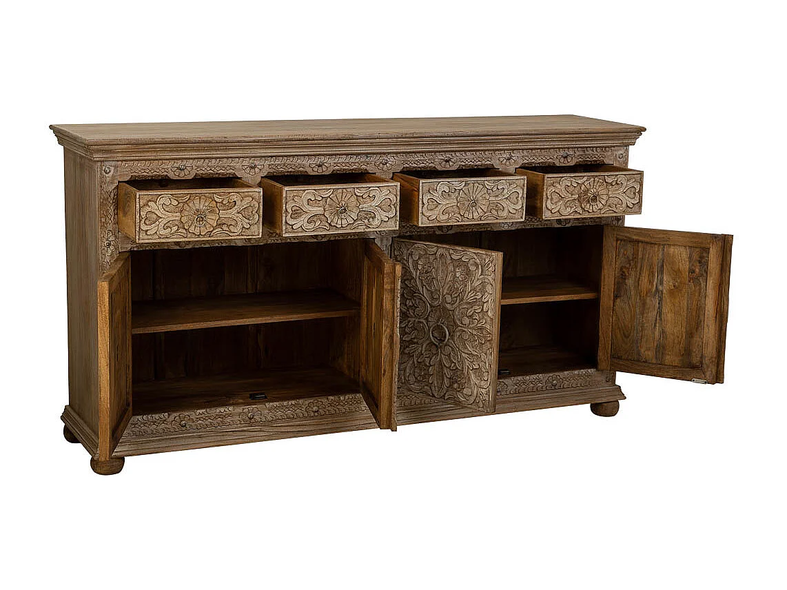 Aparador de madeira artesanal marrom 180x45x96