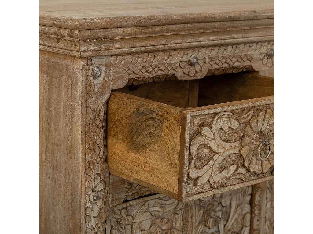 Aparador de madeira artesanal marrom 180x45x96