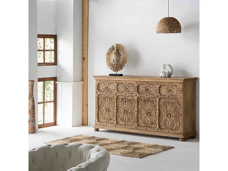 Aparador de madeira artesanal marrom 180x45x96