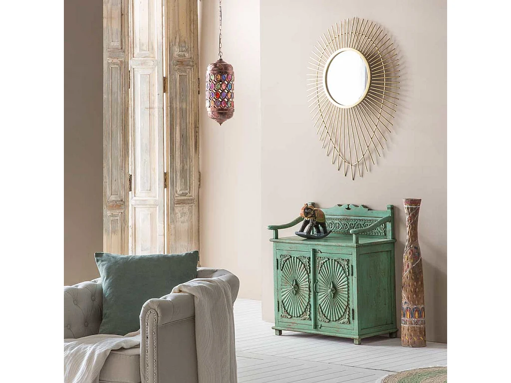 Buffet en bois vert 70x42x85