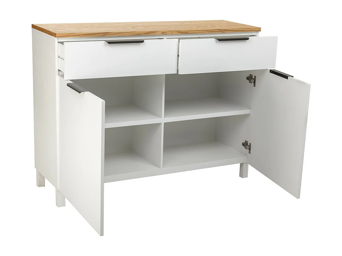 Aparador de madera 2 cajones y 2 puertas 120x40x88h cm