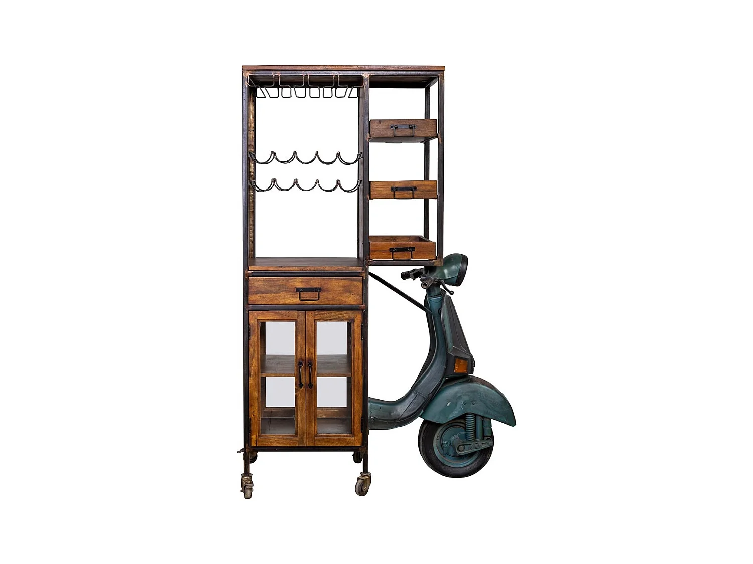 Moto estante de garrafas marrom 140x67x194